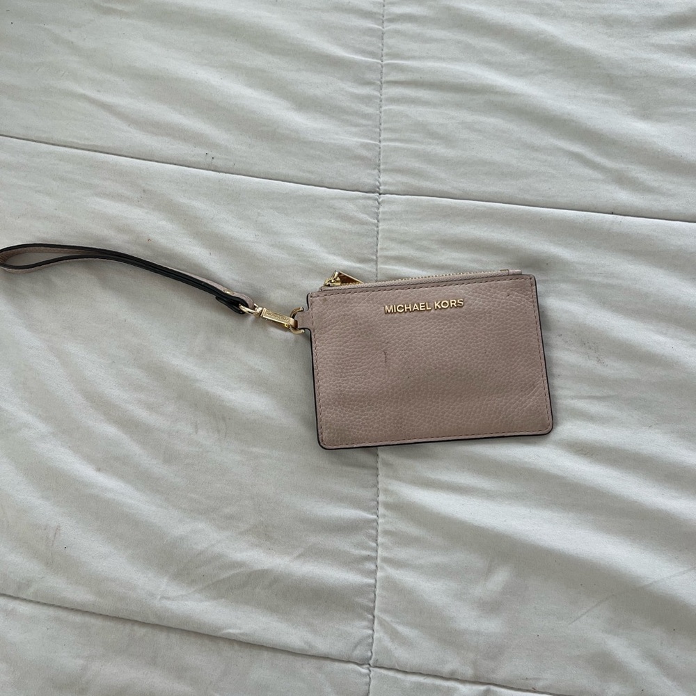 Michael Kors Tan Leather Wristlet Clutch
